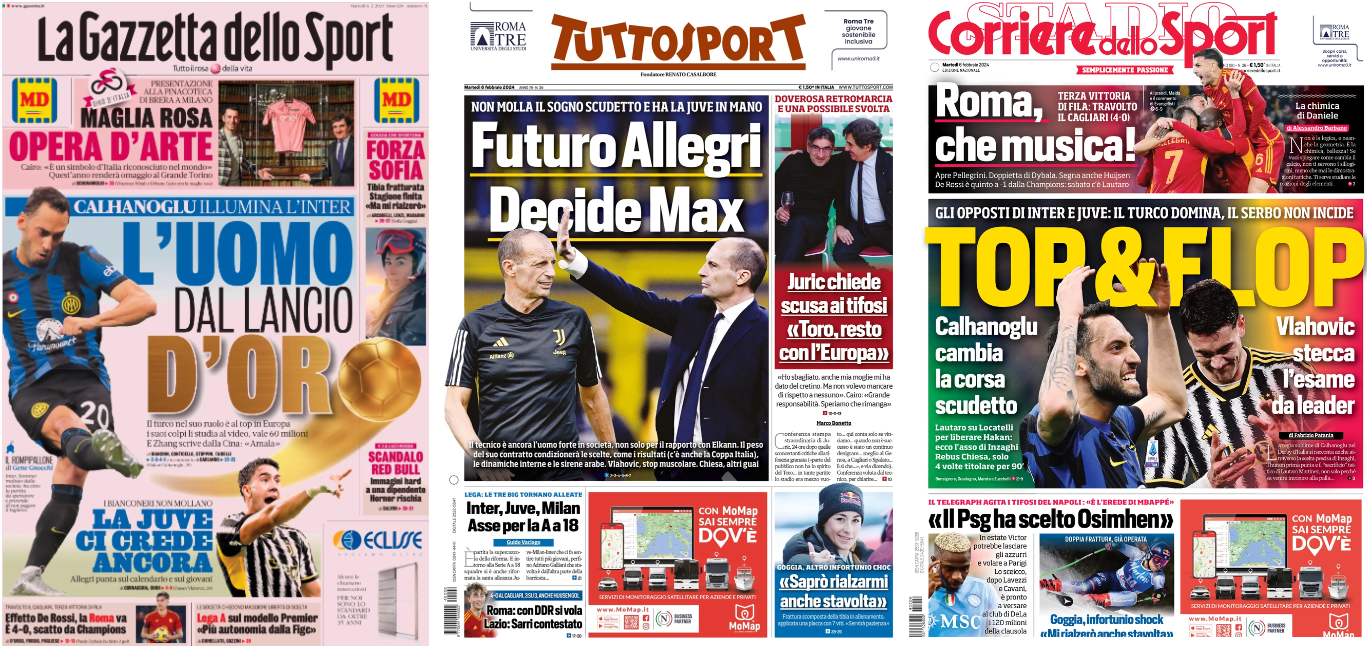 Giornali sportivi oggi: le prime pagine dei quotidiani sportivi